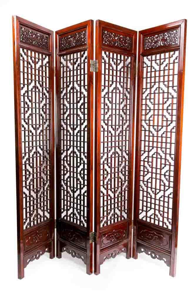 Chinese Room Divider Asian Paravent Handcrafted