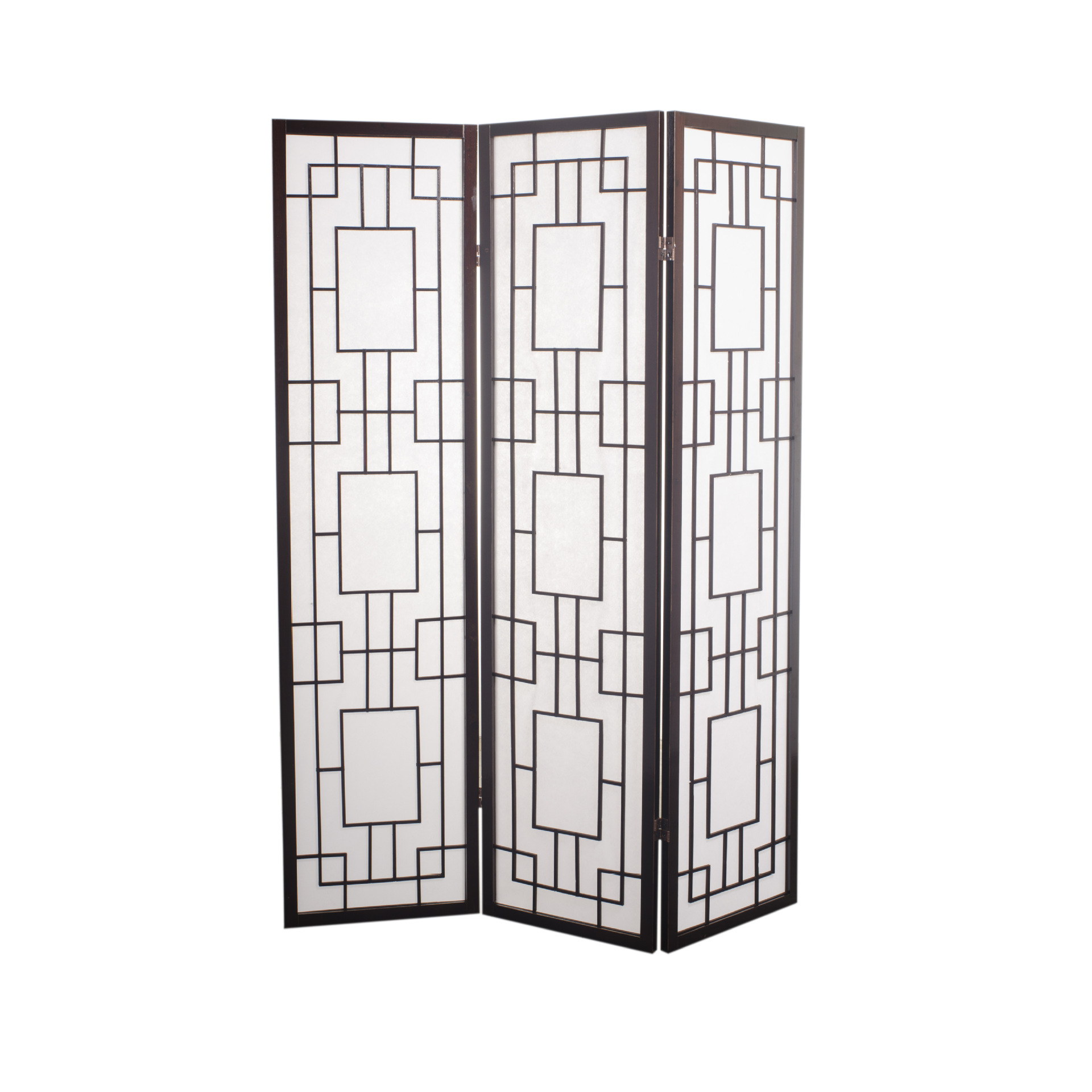 Japanese Room Divider Shoji Rice Paper 3 Panel Origami Black
