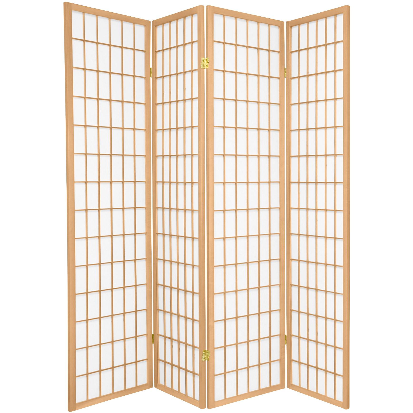 Japanese Room Divider Shoji Rice Paper 4 Panel Tana Natural