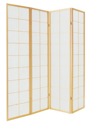 Japanese Room Divider Shoji Rice Paper 4 Panel Traditional Natural